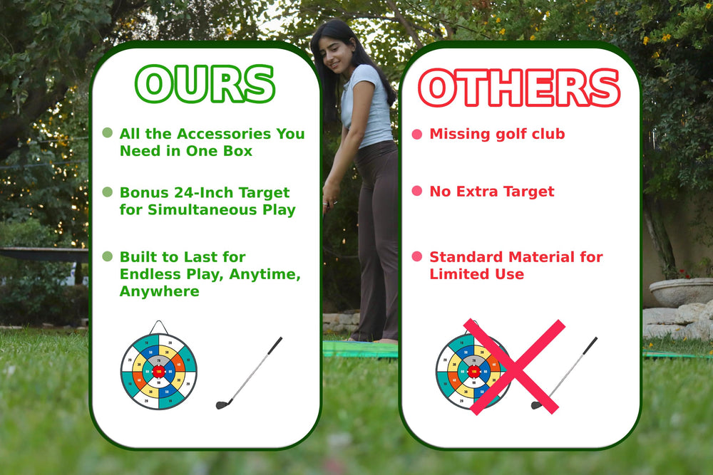 Generic brand rolled mat beside a golf club showing compact storage and easy transport