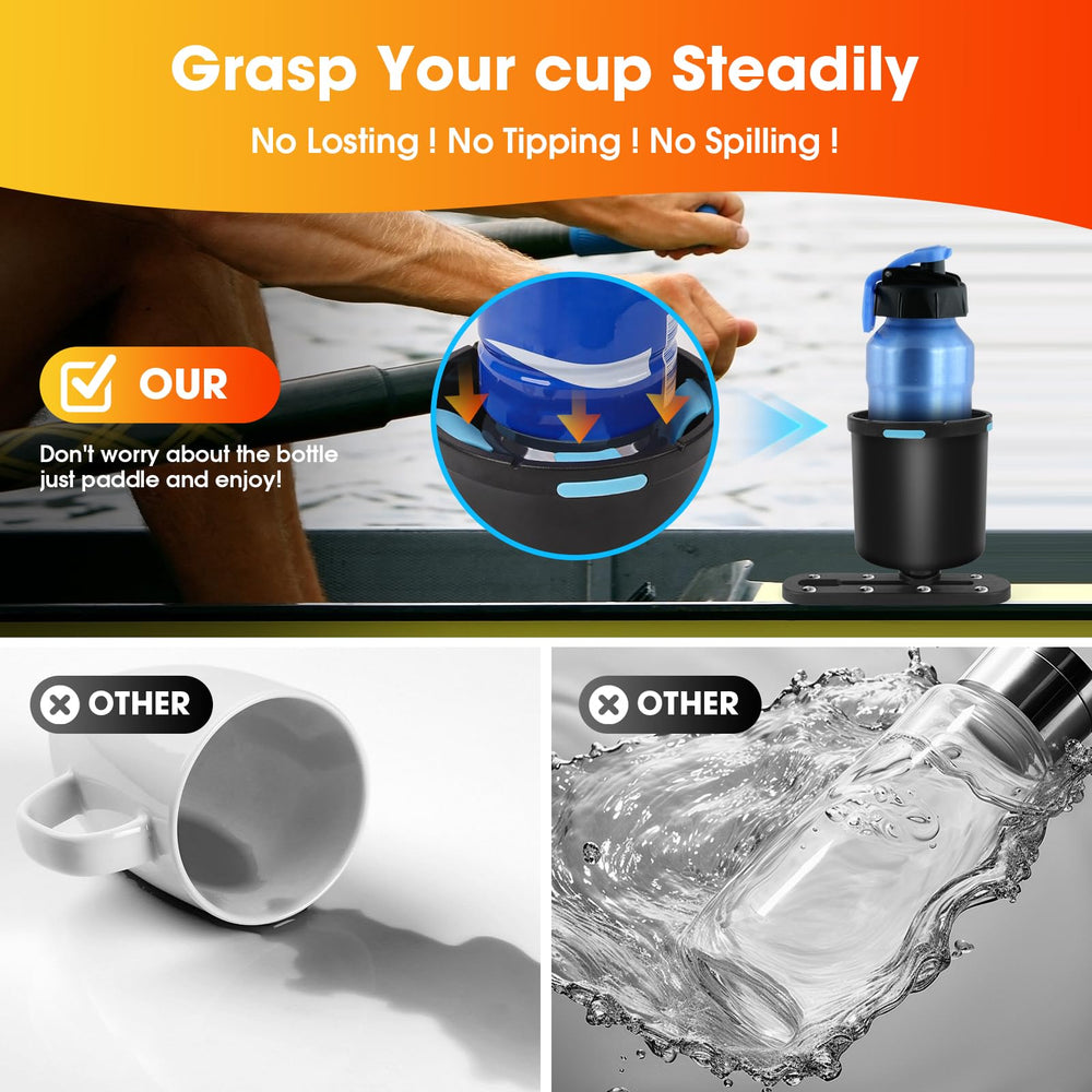 Generic kayak cup holder holding 40oz tumbler demonstrating capacity