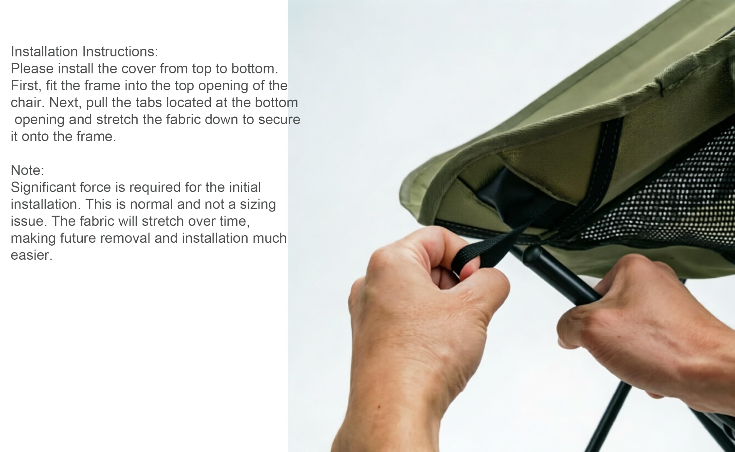 Generic low-profile seat height demonstration offering easy sit-down and stand-up