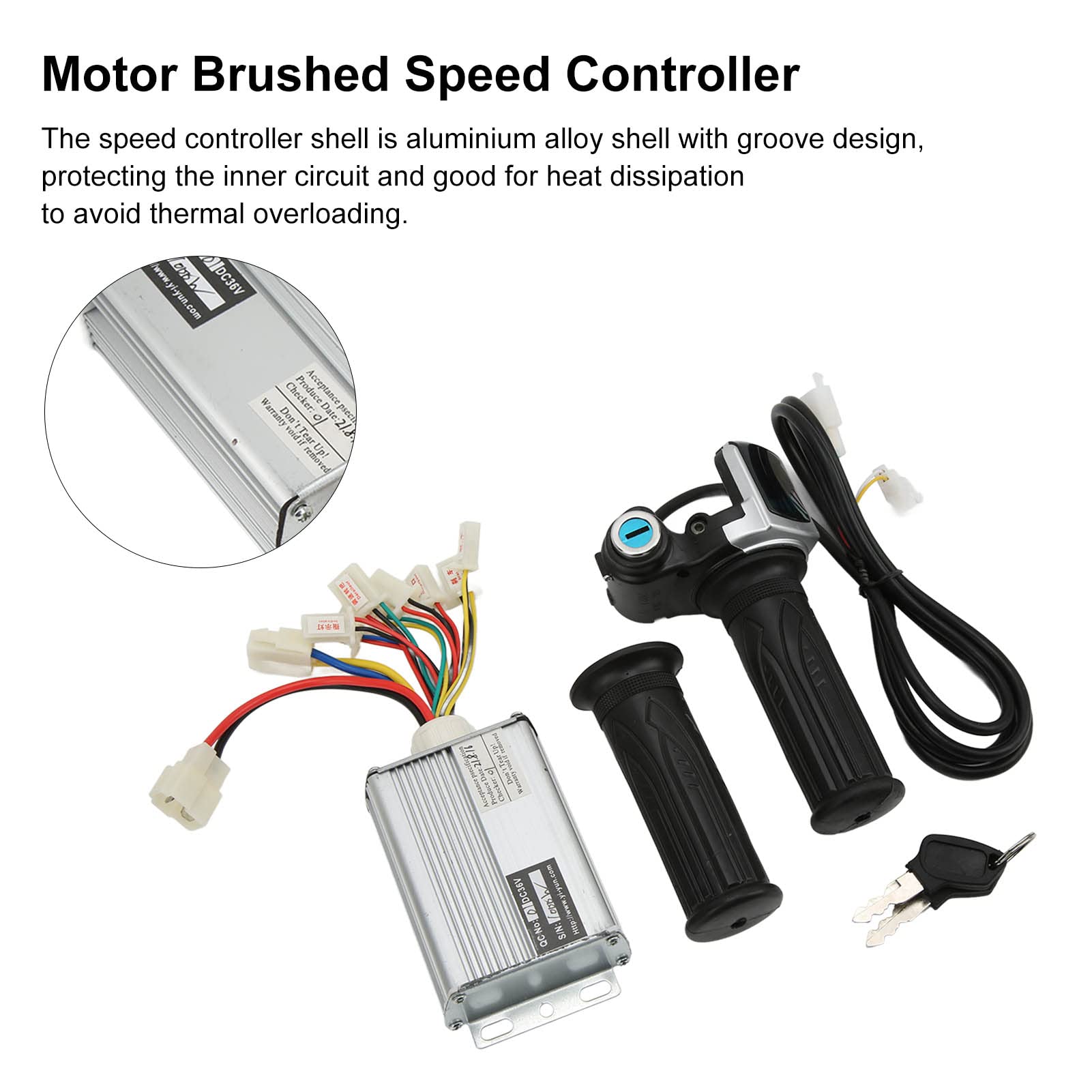 Generic throttle grip battery display close-up, enables quick battery level checks