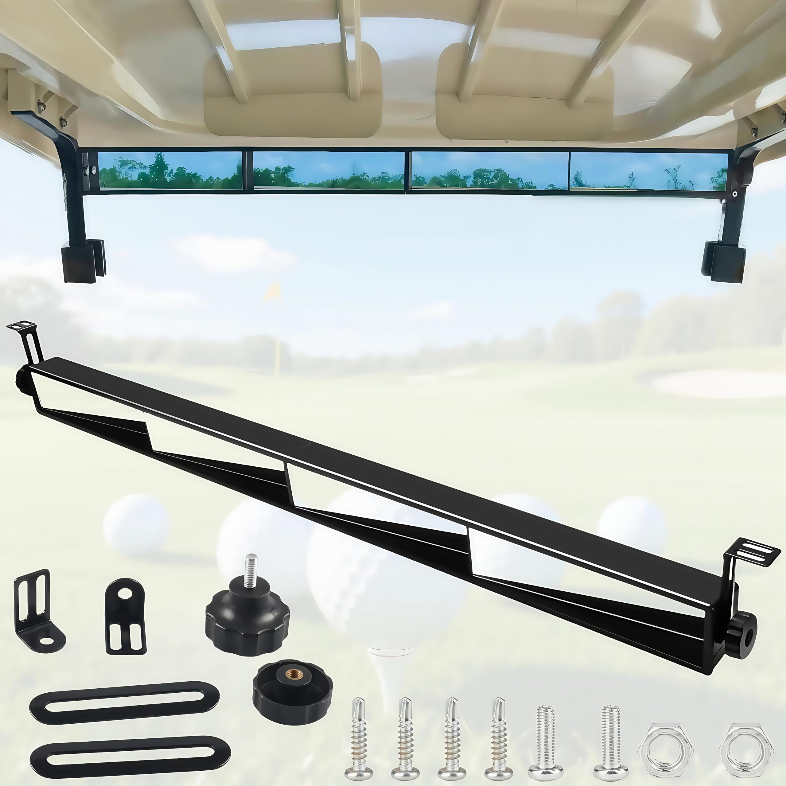 GENOUR front view mounted mirror showing wide rear coverage and safer visibility