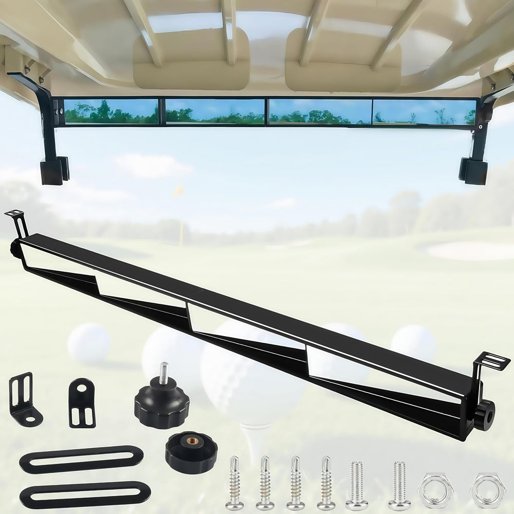 GENOUR front view mounted mirror showing wide rear coverage and safer visibility