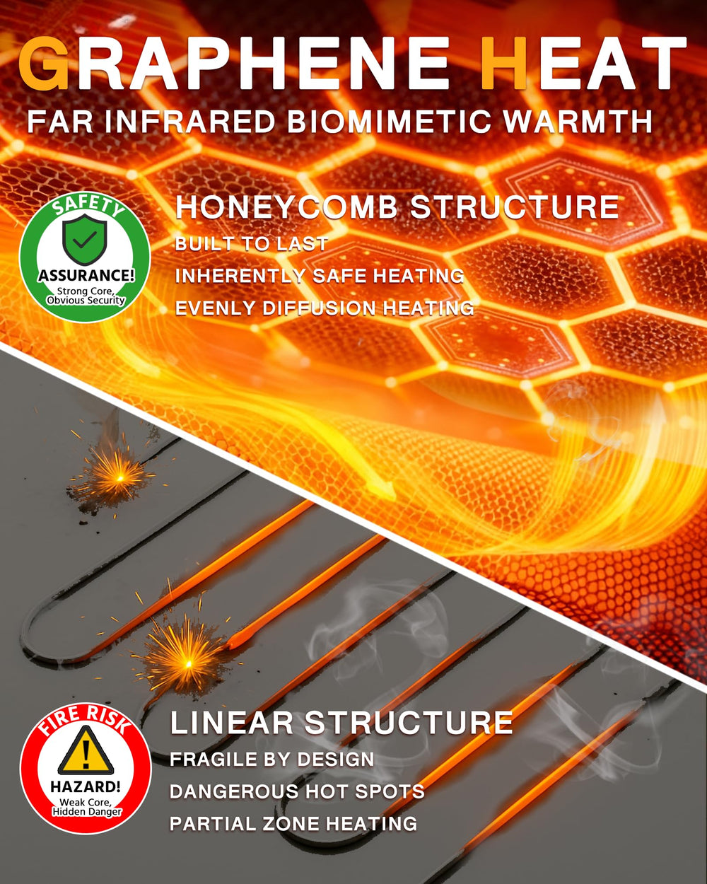 Genovega graphene heating panel close-up illustrating efficient heat distribution