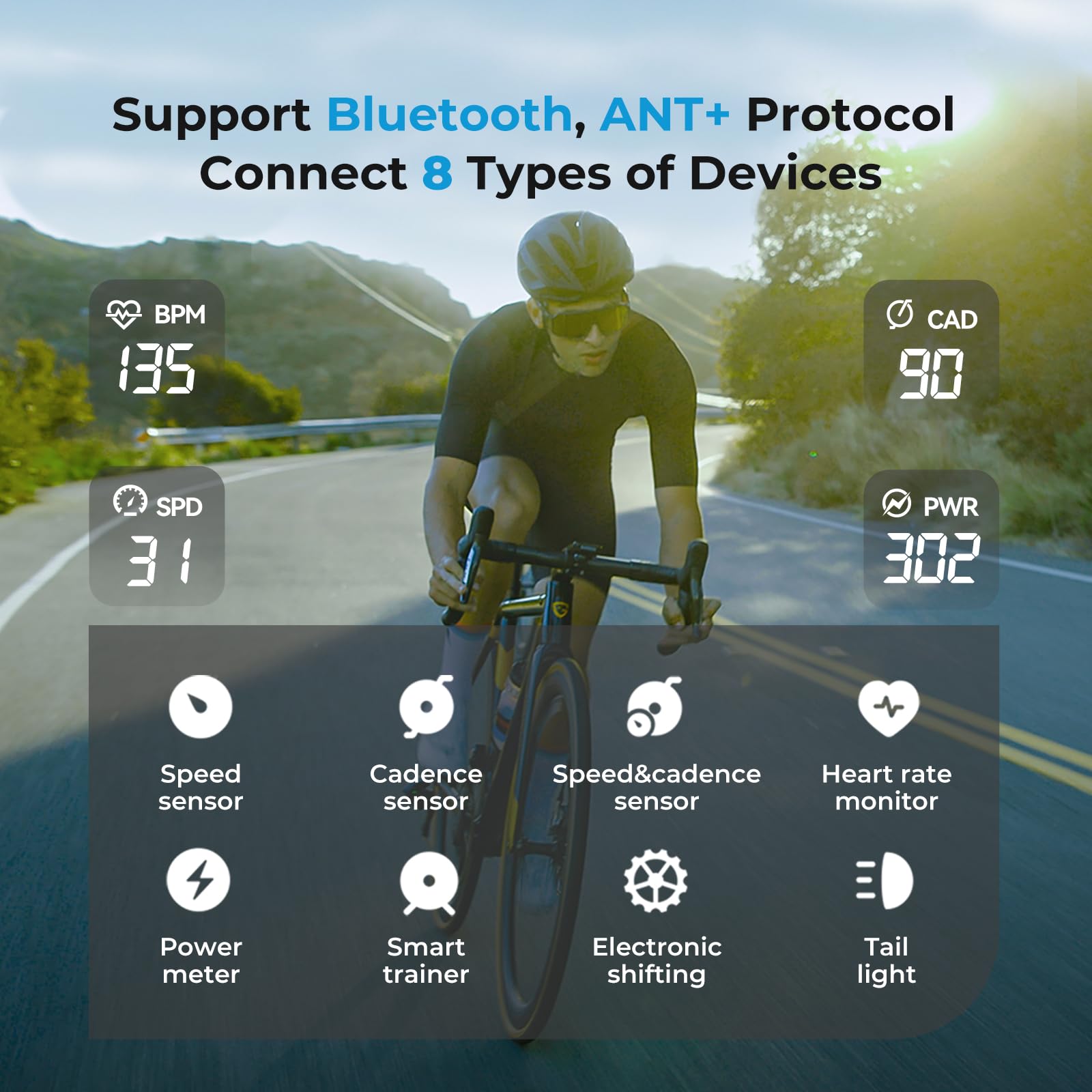GEOID CC600 mounted on handlebars demonstrating secure bike placement
