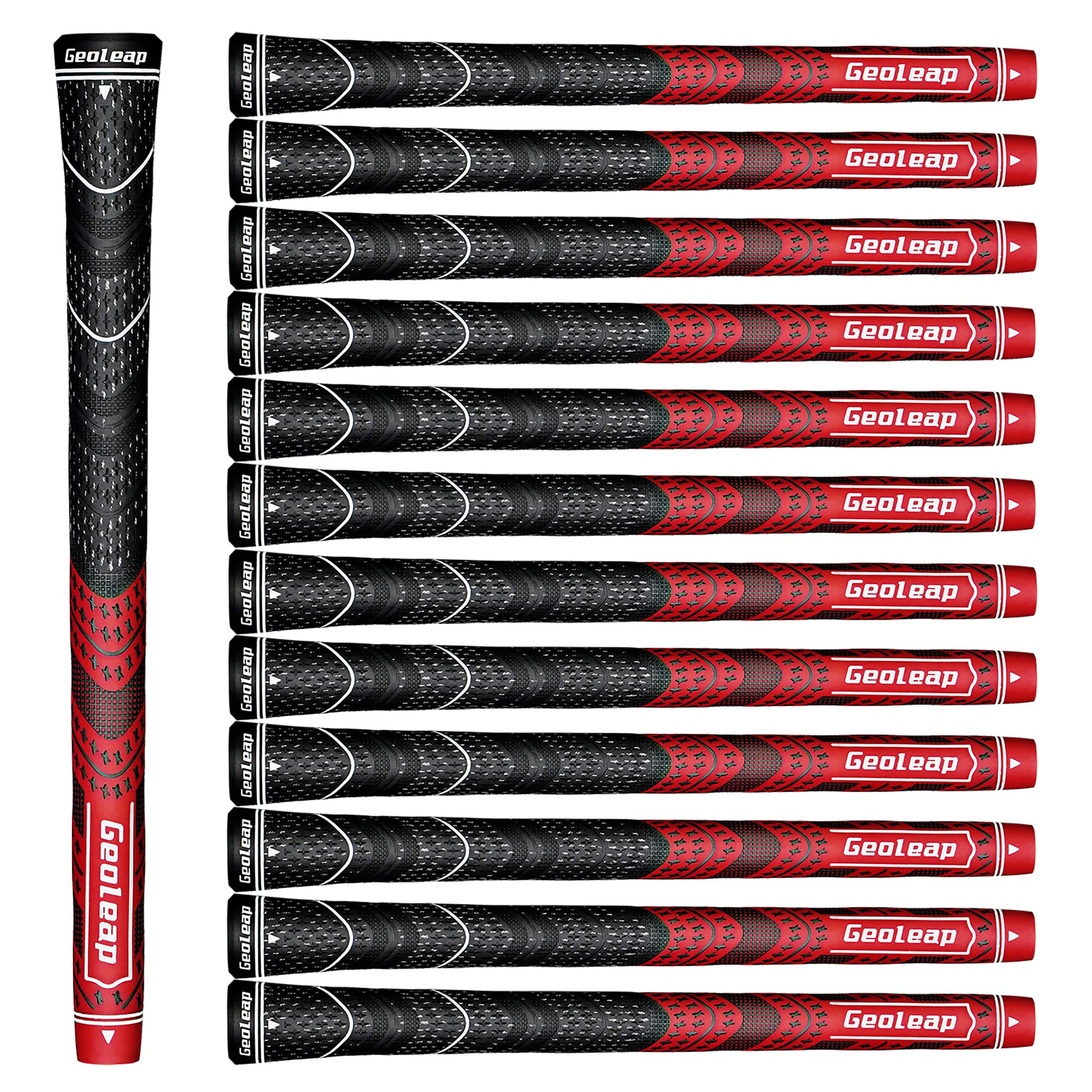 Geoleap grip front packaging showing red midsize set and clear branding for quick selection