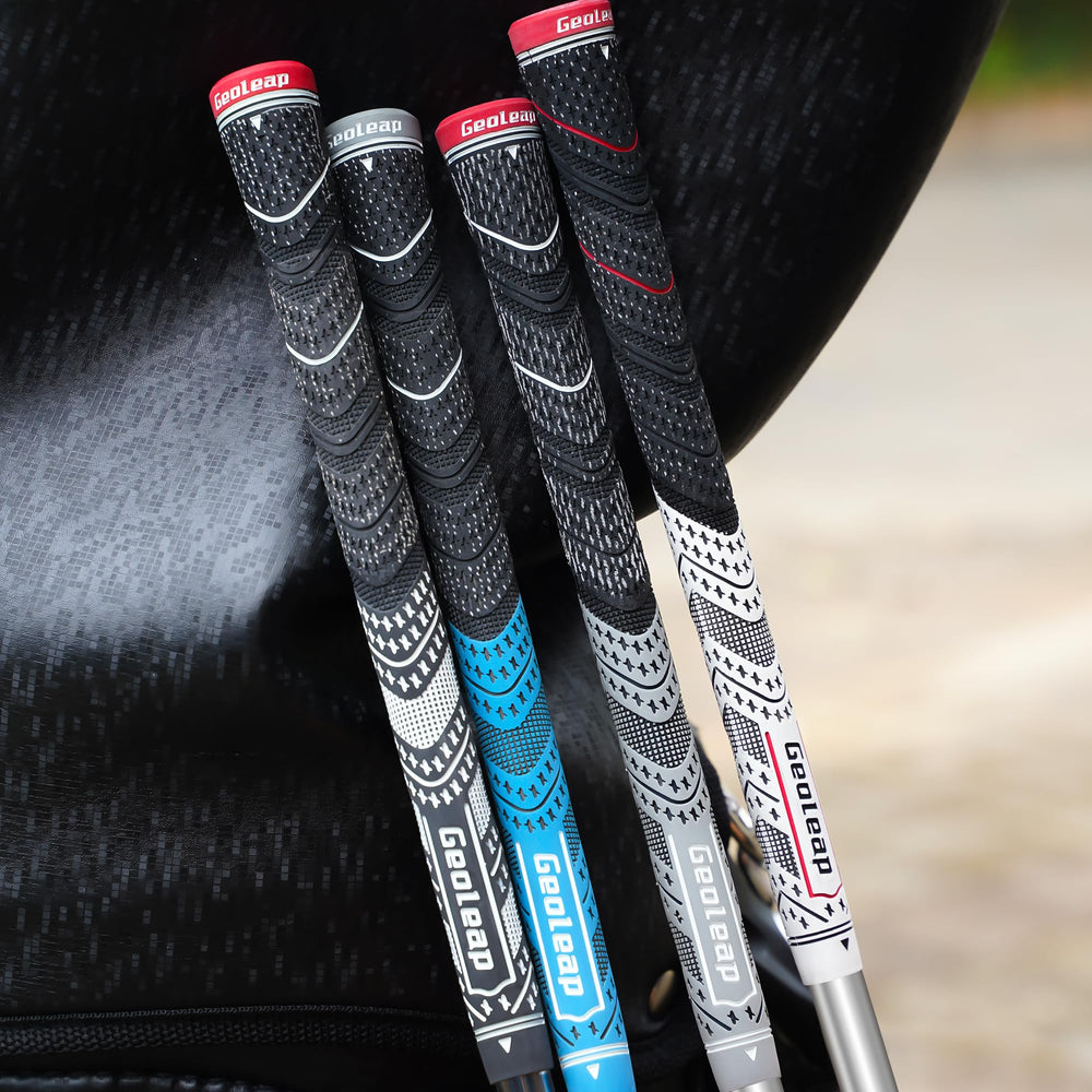 Geoleap grips installed on club and gripped by hand for consistent feel and feedback