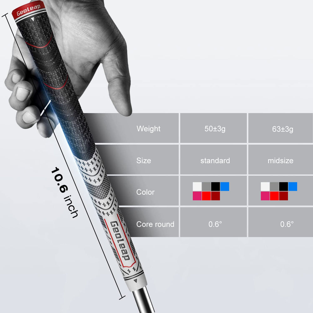 Geoleap grips on clubs in a golfer's hands on course illustrating confident swing