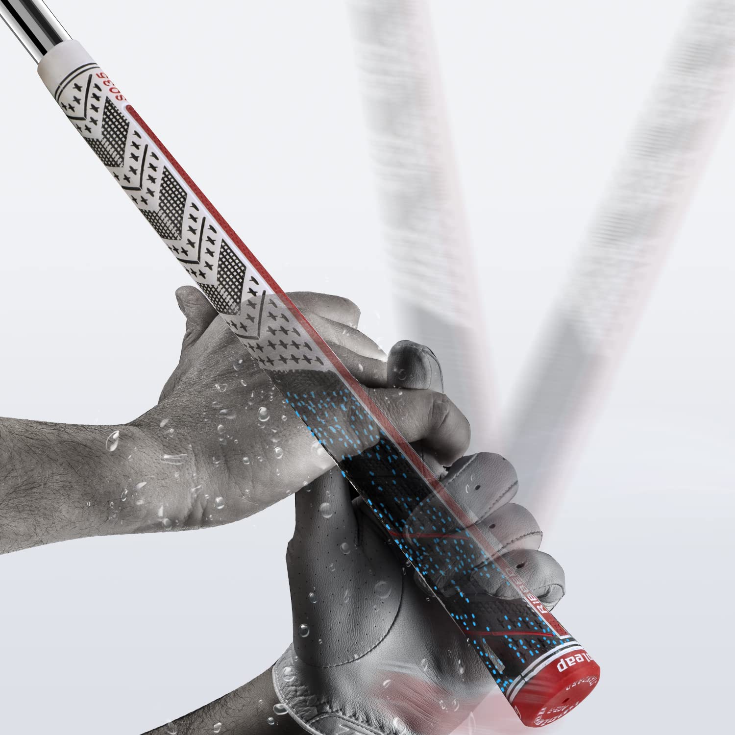 Geoleap grip beside a ruler showing midsize diameter for reduced hand tension