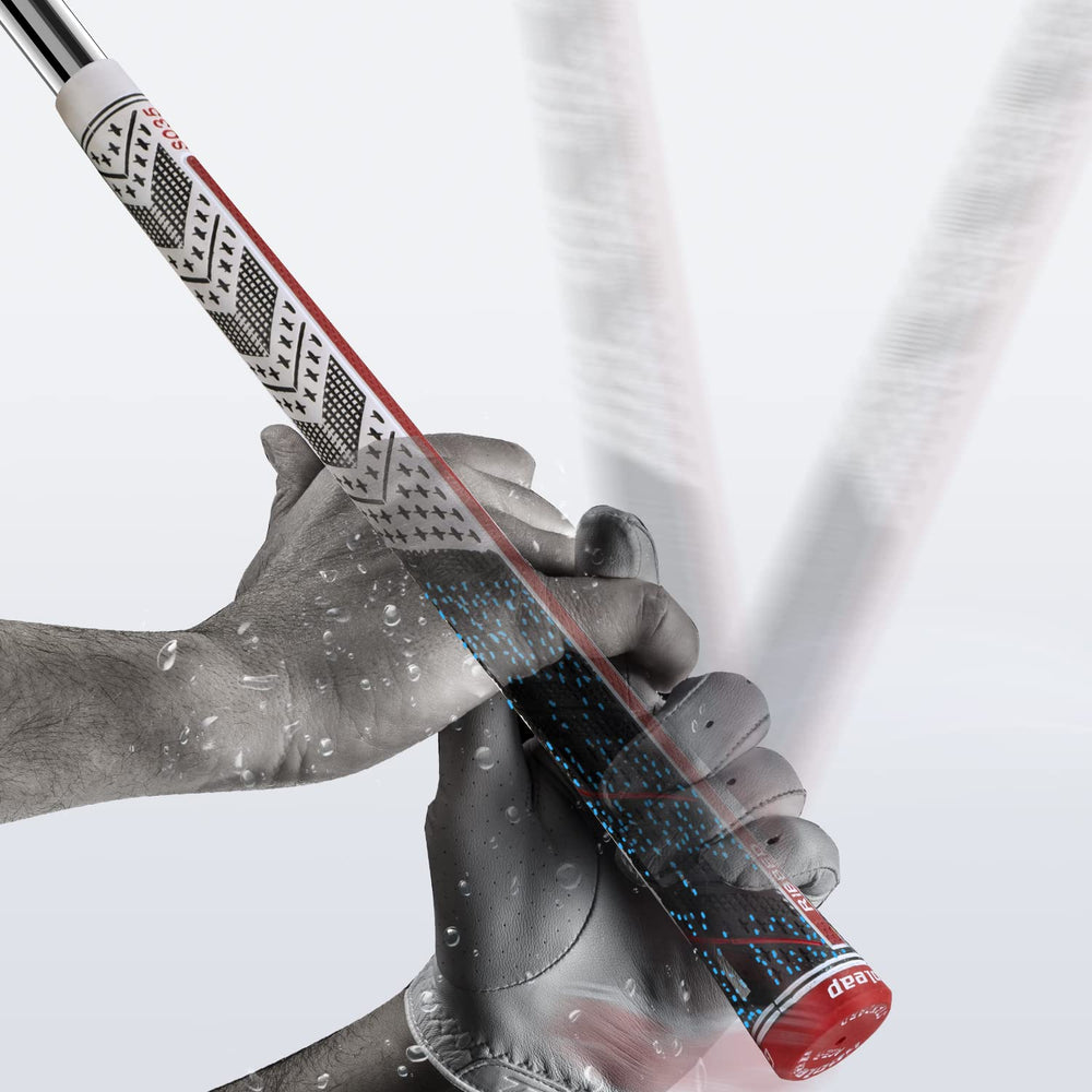 Geoleap grip beside a ruler showing midsize diameter for reduced hand tension