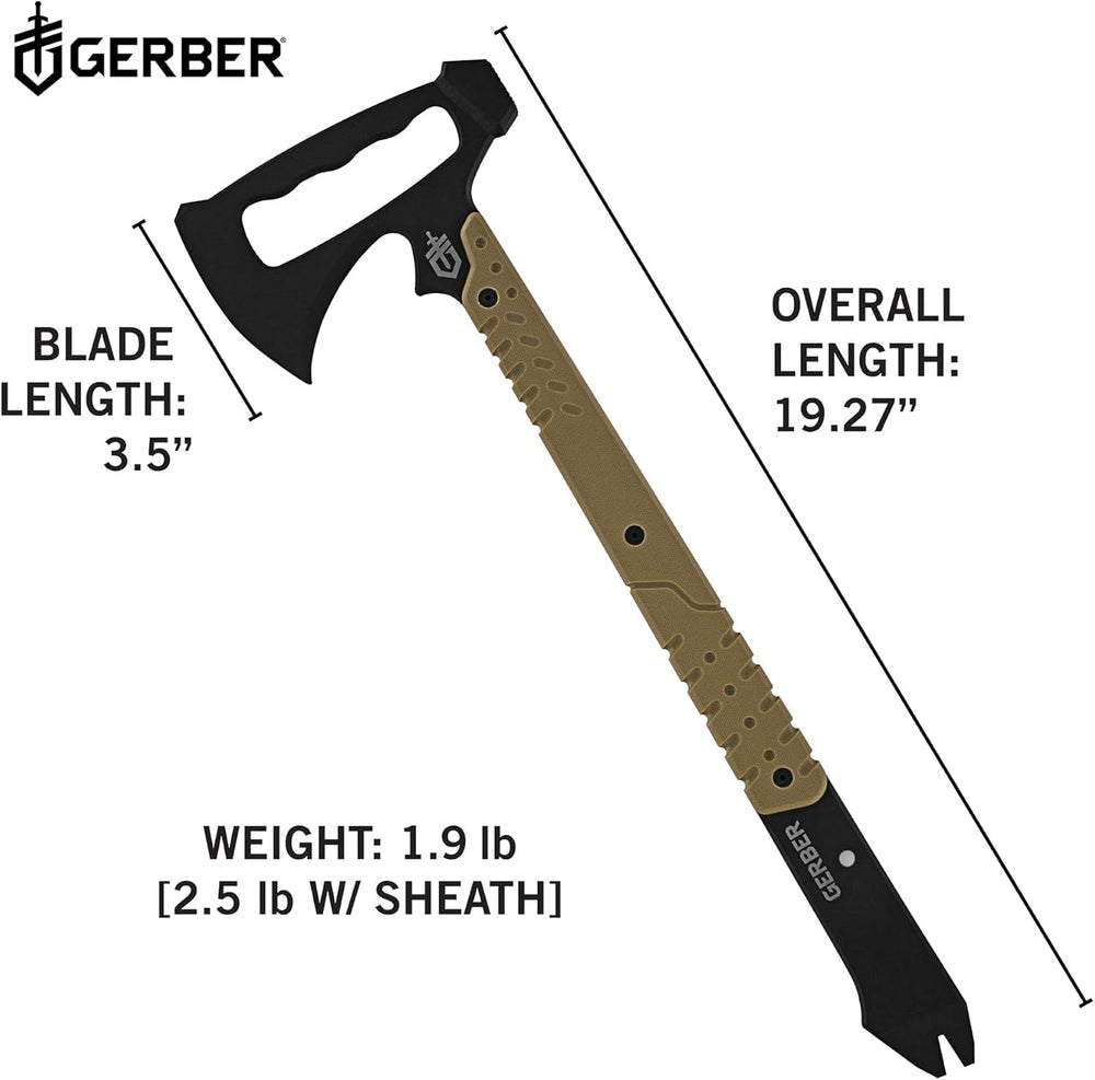 Gerber tomahawk in hand showing scale and portable field-ready size