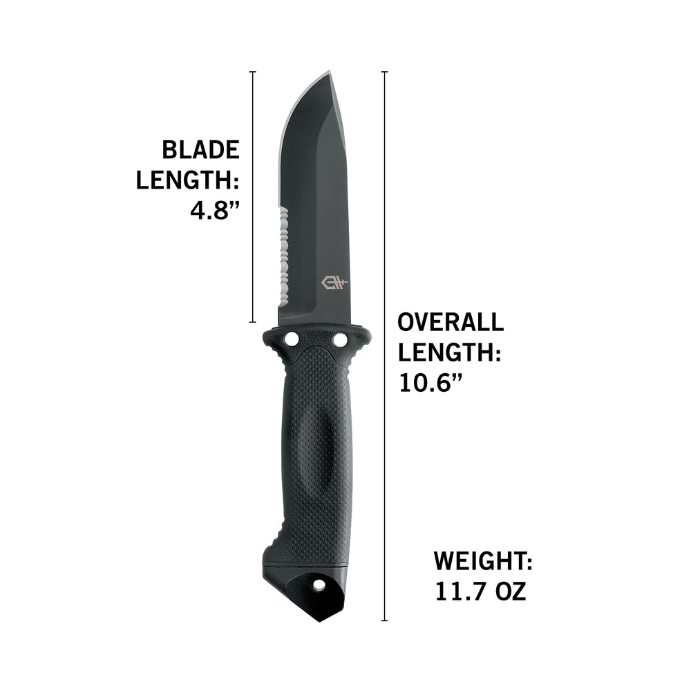 Gerber knife in outdoor use cutting cordage, demonstrating rugged utility