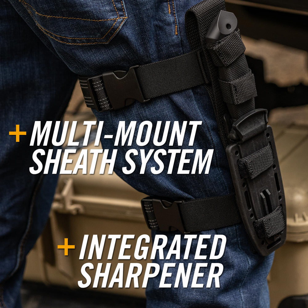 Gerber sheath with built-in carbide sharpener and MOLLE attachment benefit