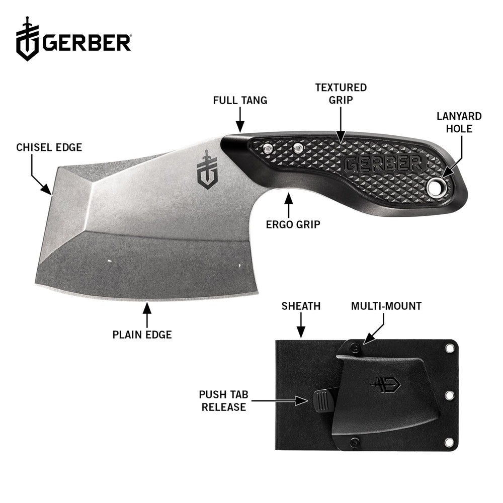 Gerber TRI-Tip blade close-up highlighting beveled tip and cutting edge benefit