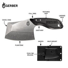 Gerber TRI-Tip blade close-up highlighting beveled tip and cutting edge benefit