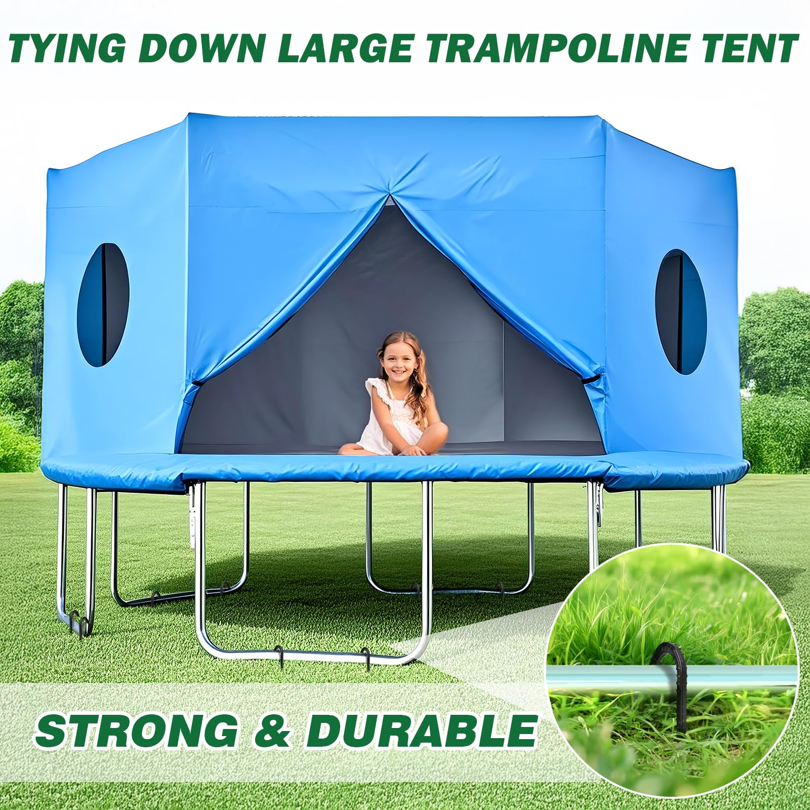 GESTONE stake securing backyard canopy demonstrating stable anchoring for outdoor events