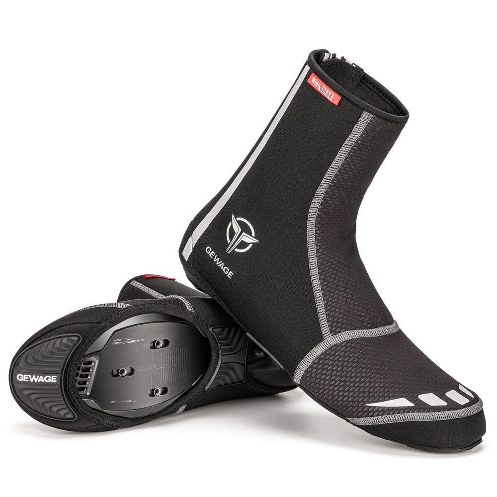GEWAGE front view of overshoes showing fit and protection