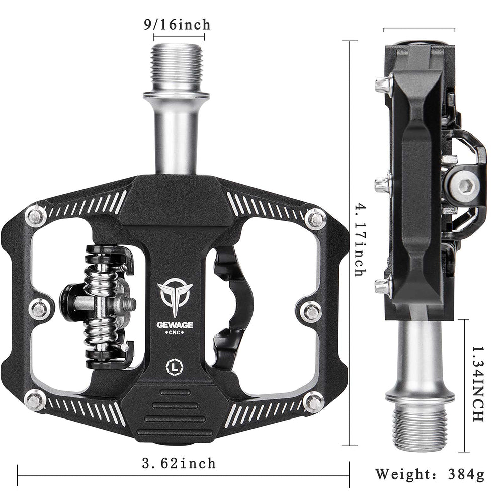 GEWAGE pedal mounted on mountain bike showing compatibility and stable performance