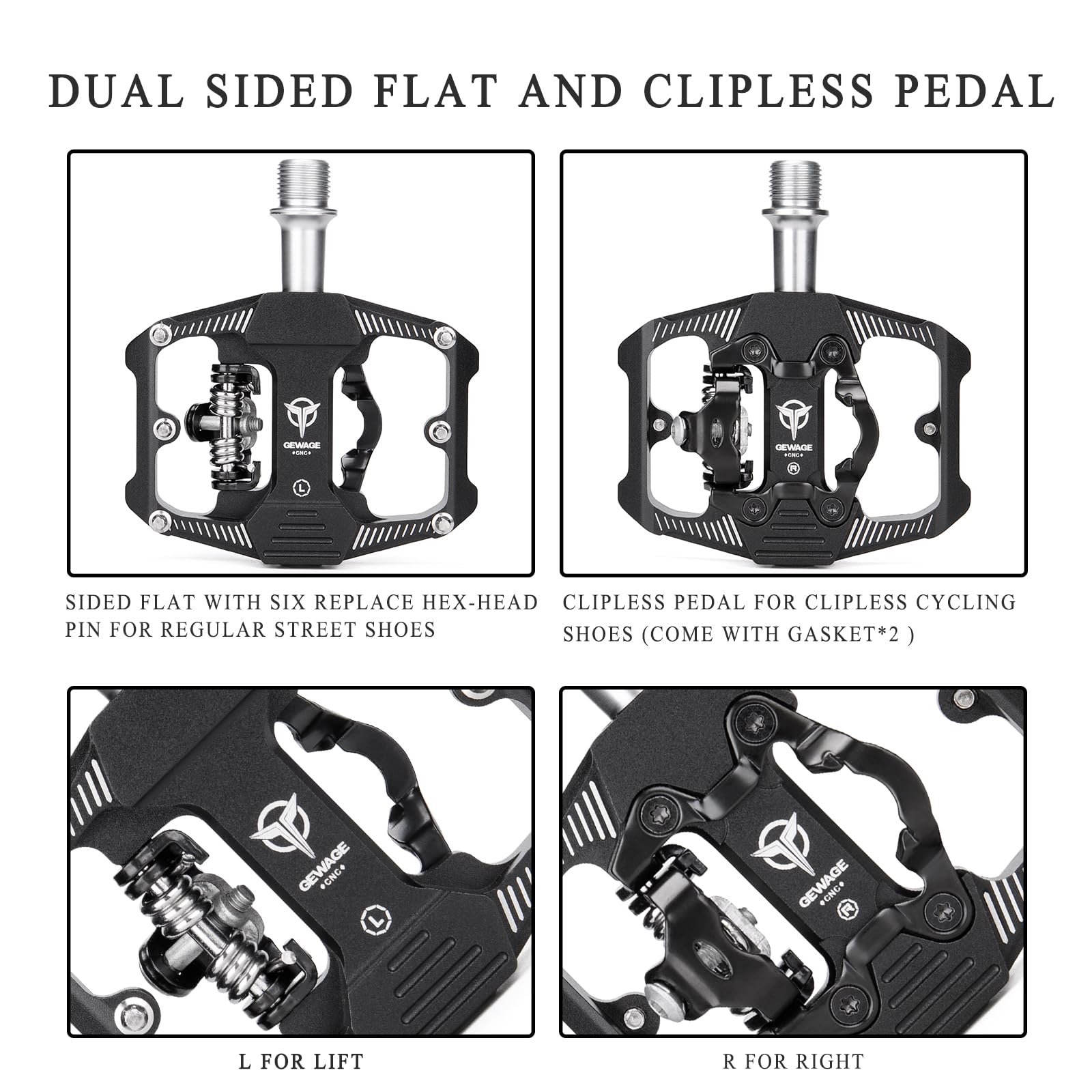 GEWAGE pedal next to ruler for size-scale comparison and lightweight alloy build