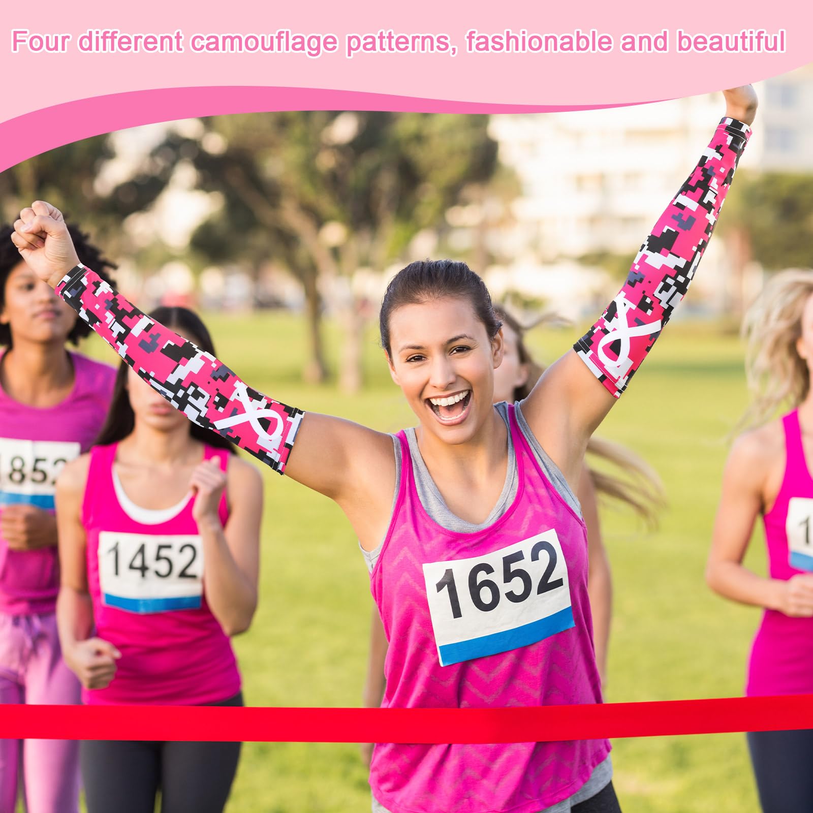 Geyoga label and pink ribbon pattern showing size and design clarity