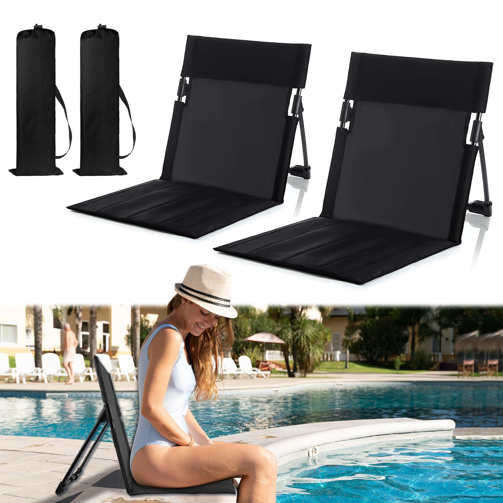 GFYYBKJ front view of chair showing compact portable design and easy setup