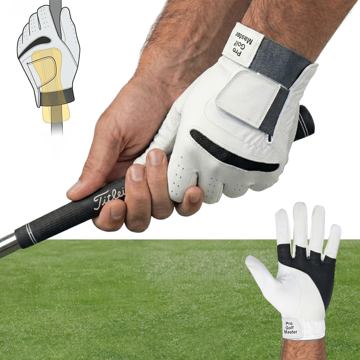 GGPODX front view of glove showing secure fit and wrist brace benefit