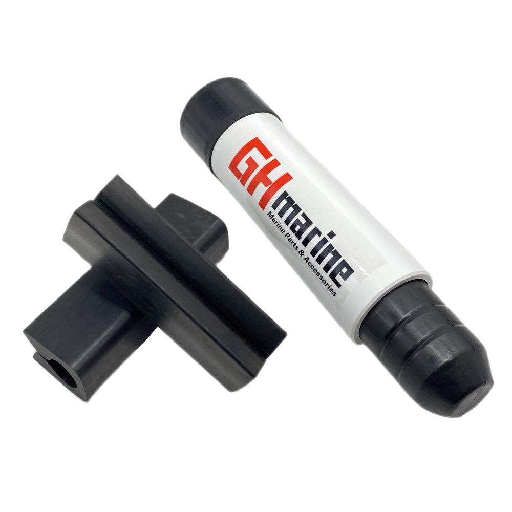 GHmarine installed on outboard side view preventing engine bounce while towing