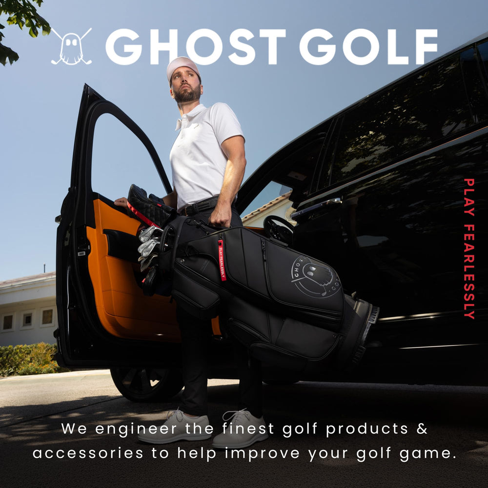 Ghost Golf lifestyle image on green showing tool in use and maintaining course condition