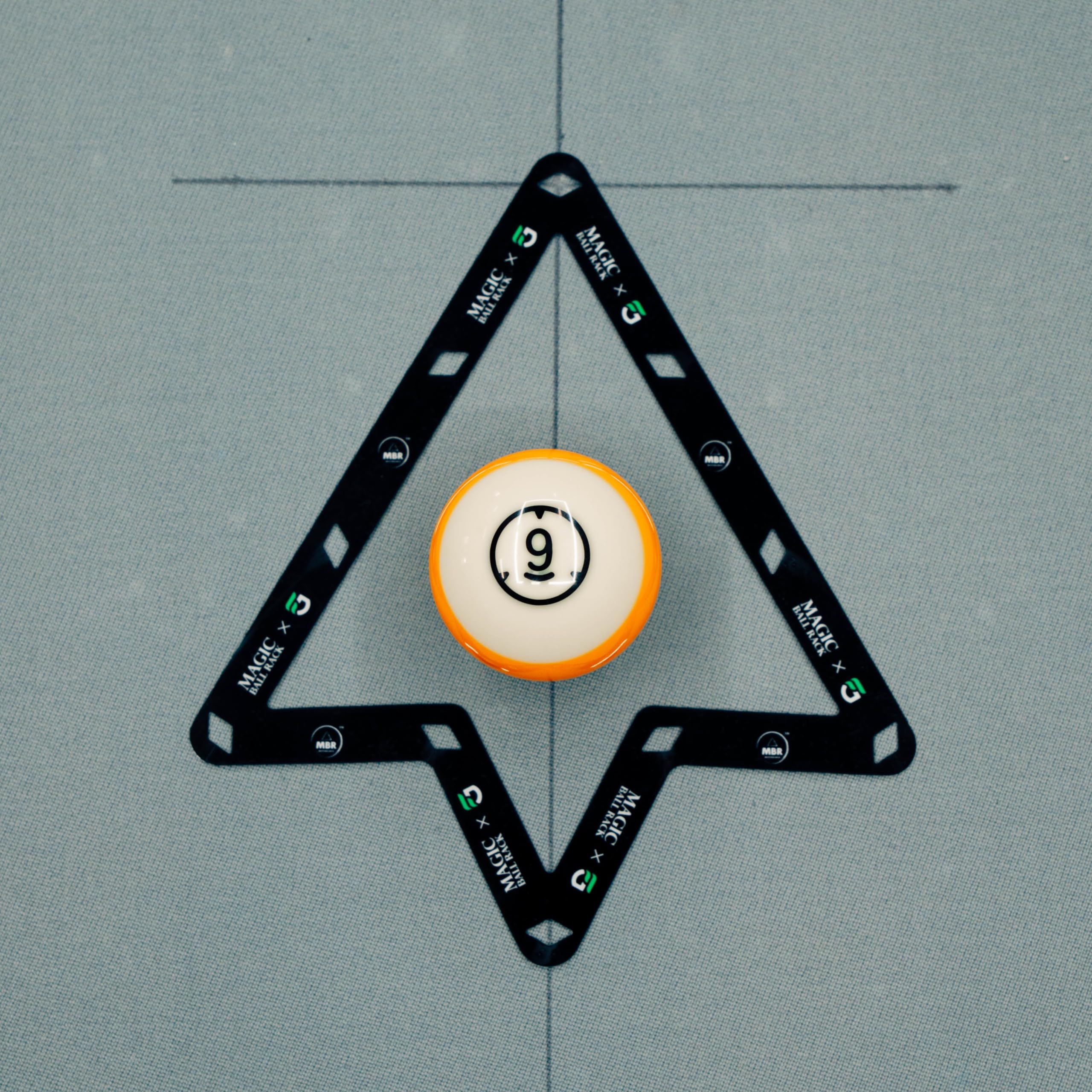 Ghost MagicRack 10-ball template close-up illustrating exact ball alignment