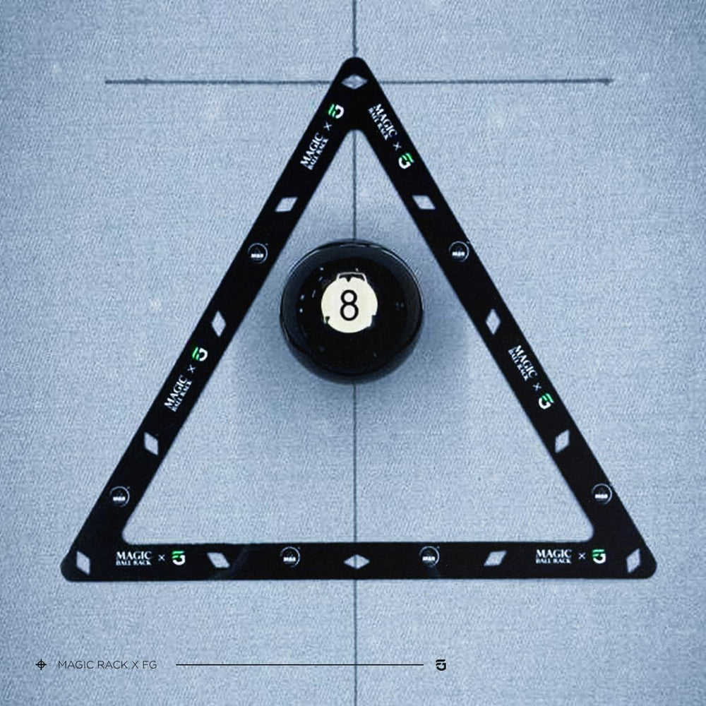 Ghost MagicRack 8-ball template close-up demonstrating precise ball placement