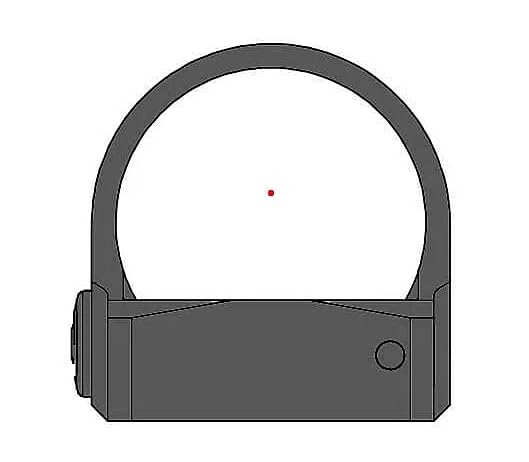 Gideon Optics reticle demo showing 3 MOA red dot and optional circle for quick aiming
