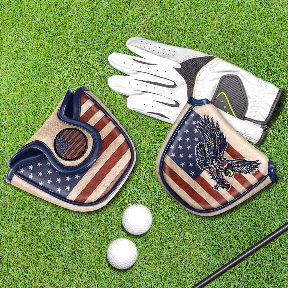 GIGAPOWER headcover attached to golf bag offering stylish on-course presence