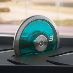 Athlete using Gill Athletics discus in a throw demonstrating controlled technique