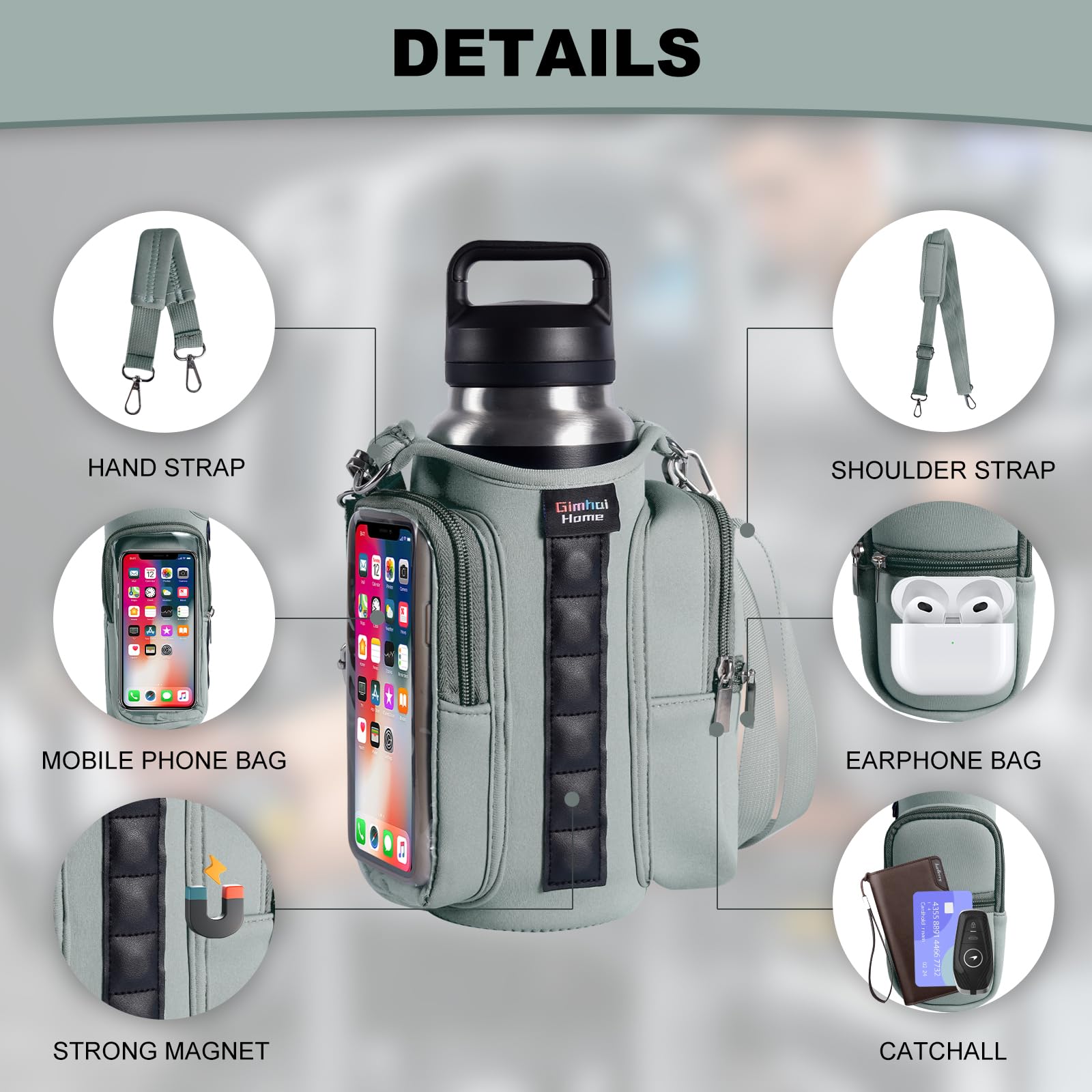 GIMHAI HOME adjustable strap and handle showing comfortable carry benefit