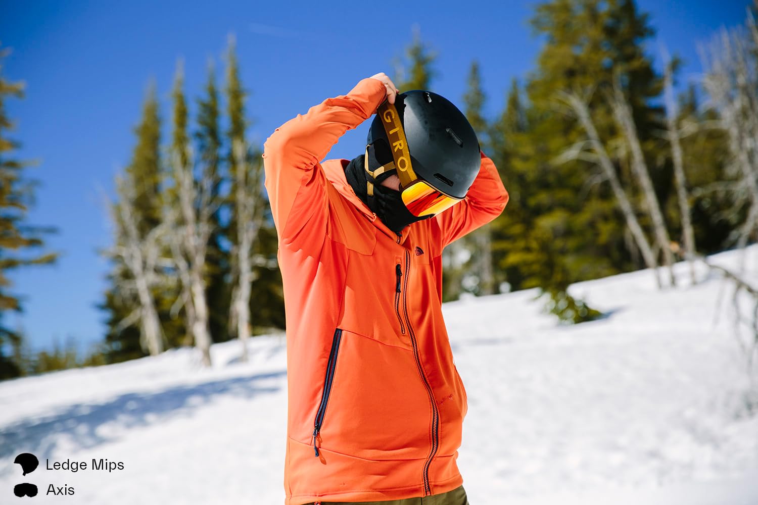 Giro Ledge MIPS worn by rider on snow conveying protection and on-slope confidence