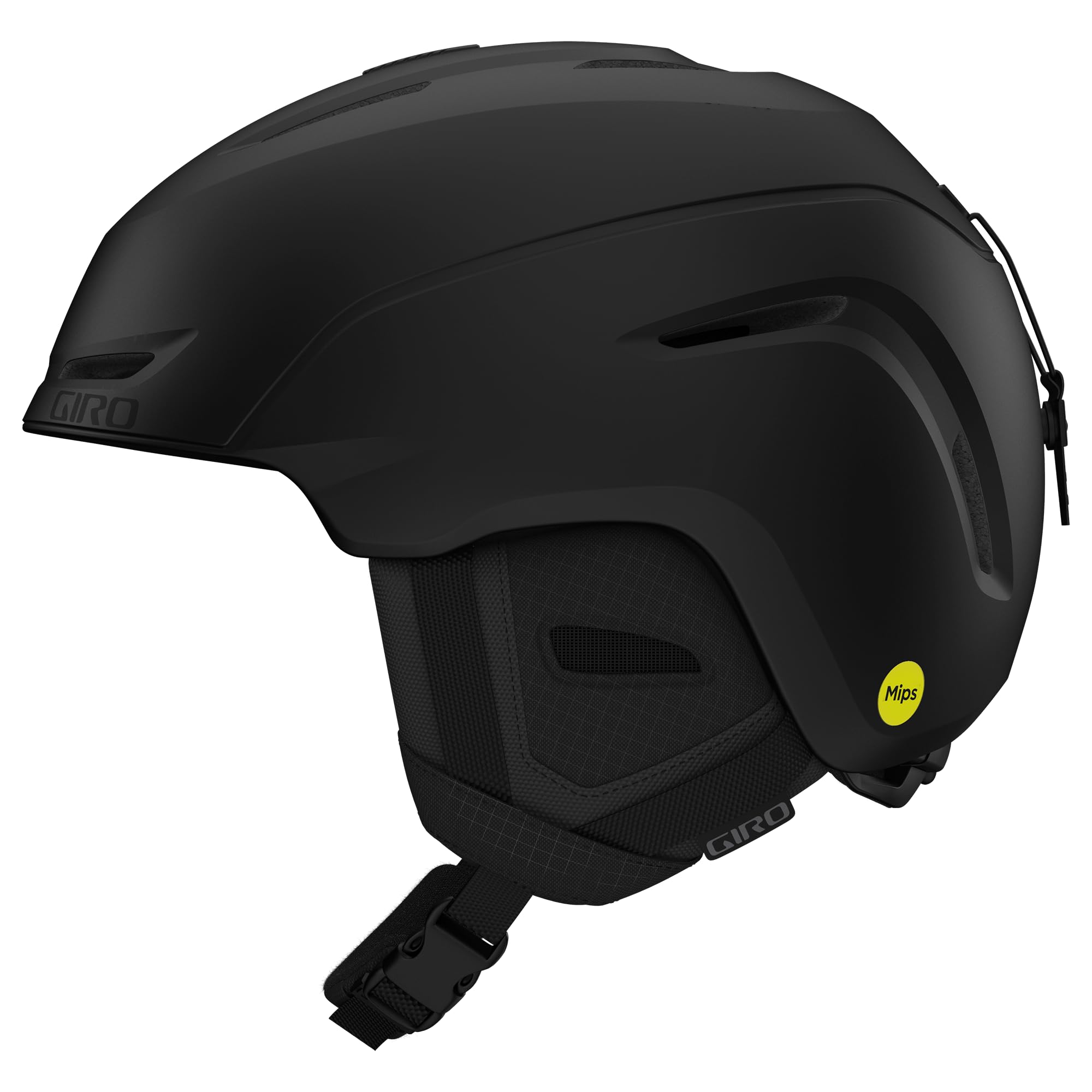 Giro Neo MIPS Matte Black front view showing sleek shell and understated finish, offers confident style