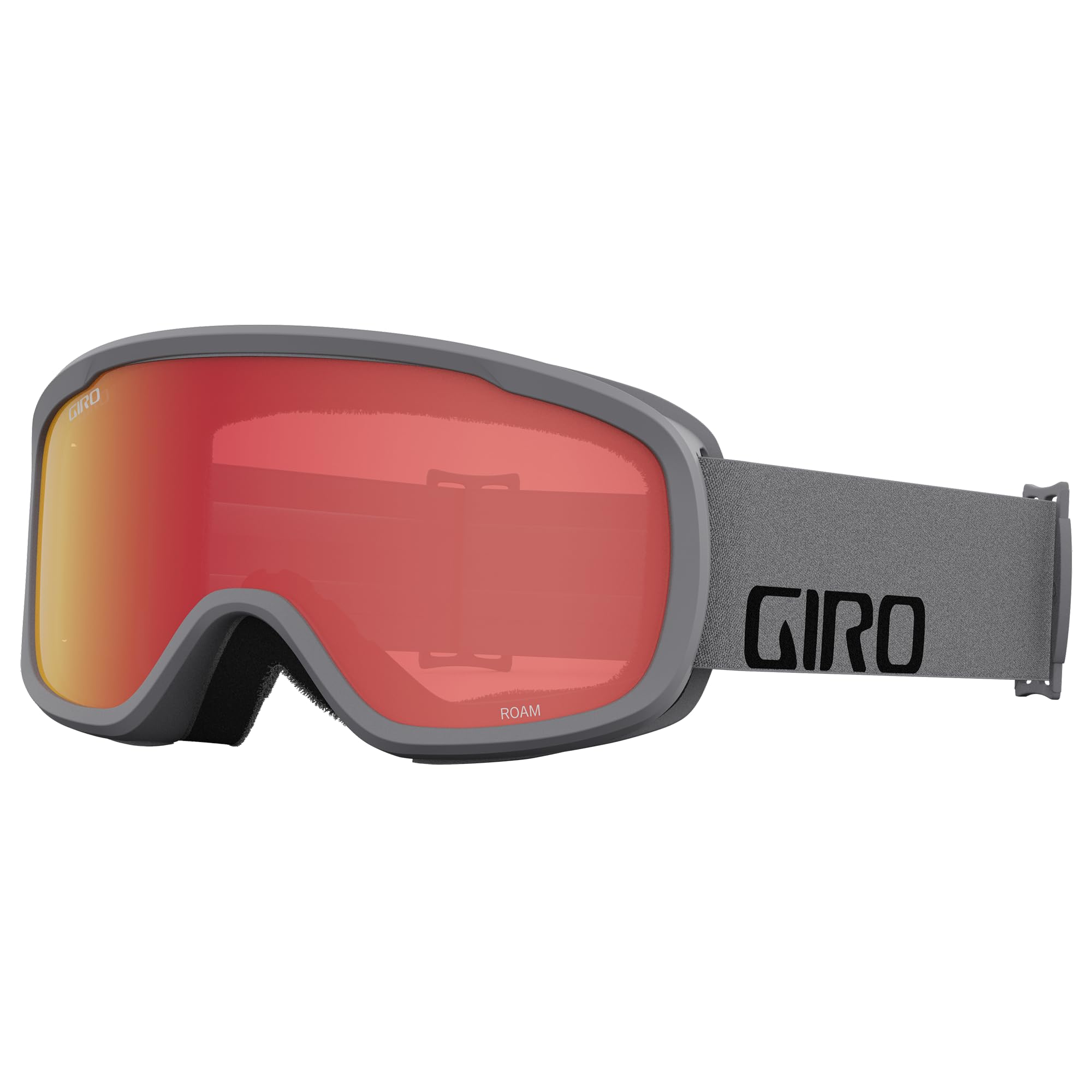 Giro Roam front view showing wide lens and grey wordmark strap for better vision