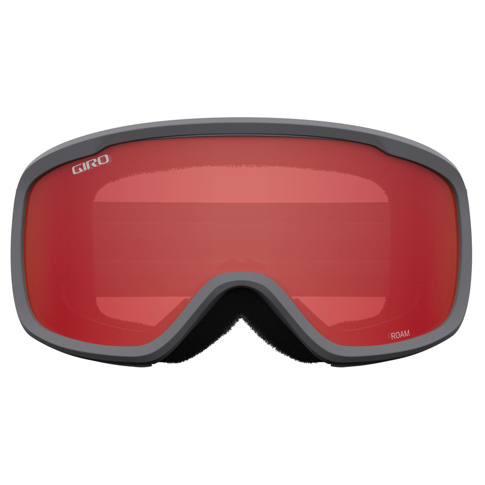 Giro Roam amber scarlet/yellow lens detail showing anti-fog coating for clarity