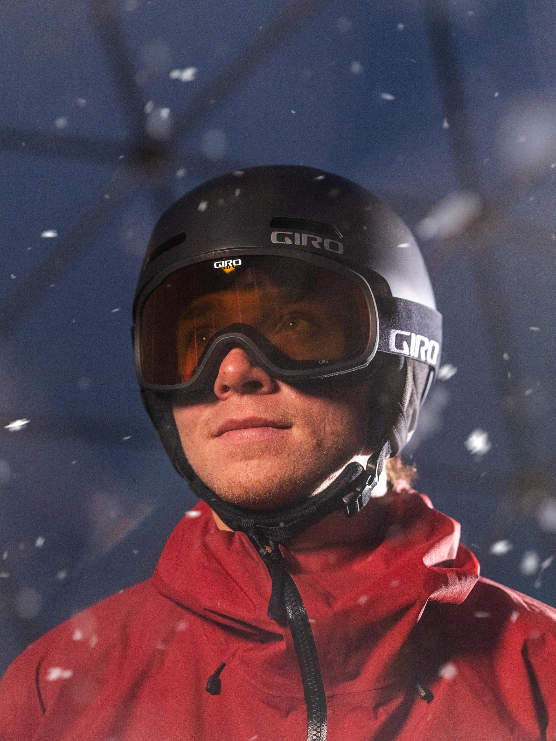 Giro lifestyle snowboarder on slope showing real-world vision and performance