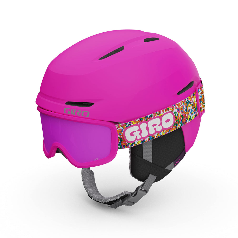 Giro Spur helmet front view in matte bright pink showing secure fit and bright color benefit