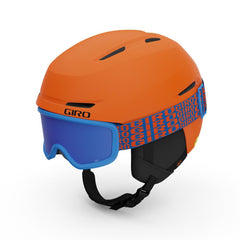 Giro Spur helmet front view showing bright orange color and secure fit