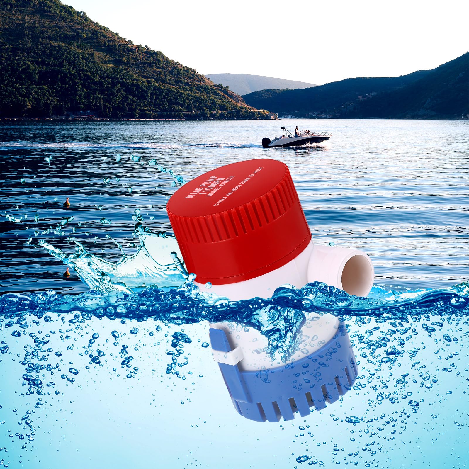 Gisafai size and scale comparison showing compact footprint for tight bilge spaces