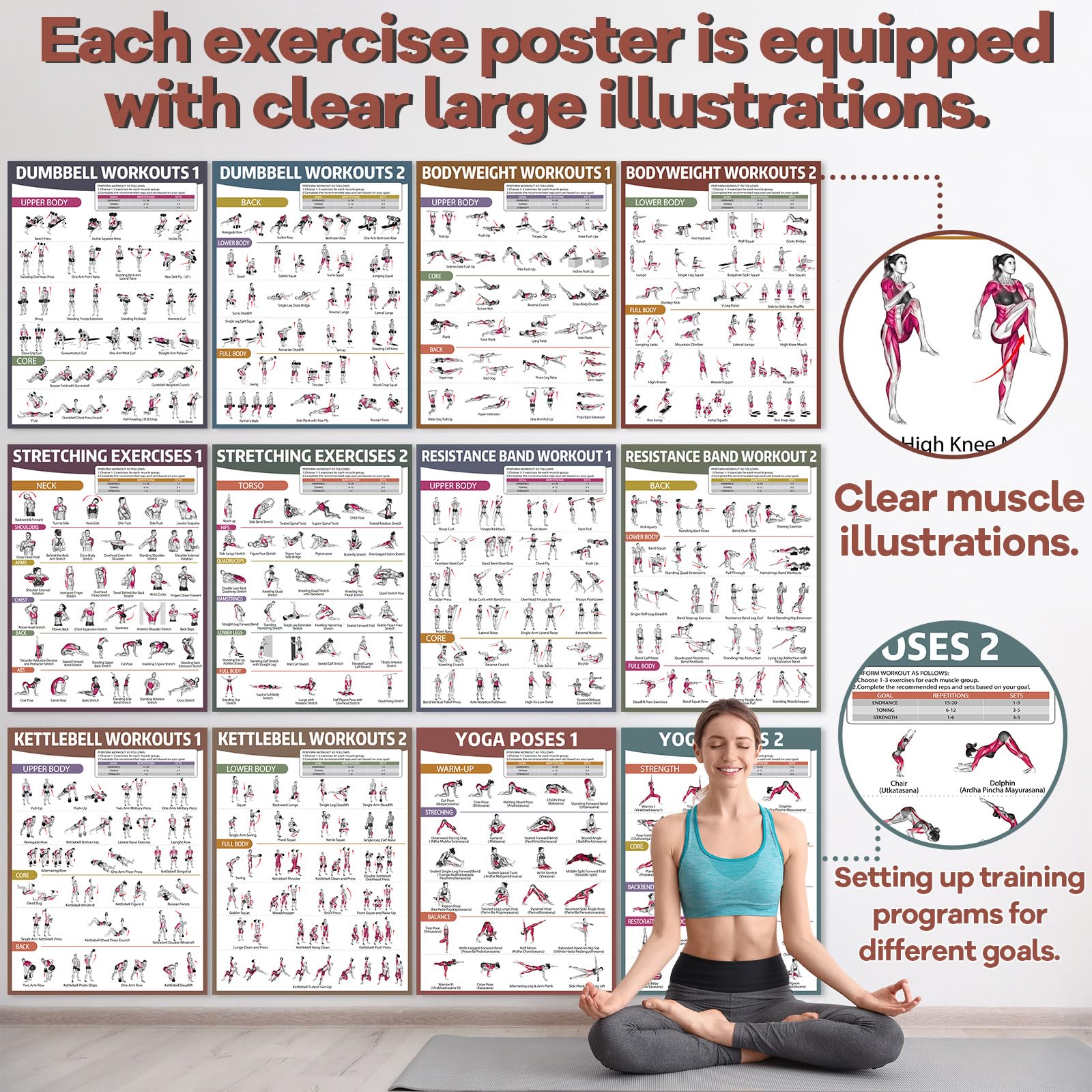gisgfim kettlebell poster displayed while performing a swing, improving form