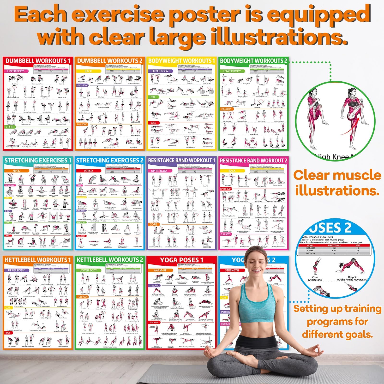gisgfim yoga chart styled on mat demonstrating flexibility poses
