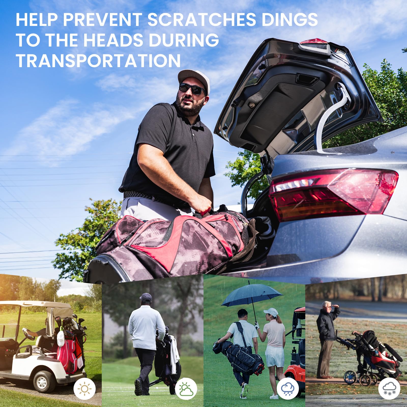 GKandi set stored in car trunk illustrating travel protection and scratch prevention
