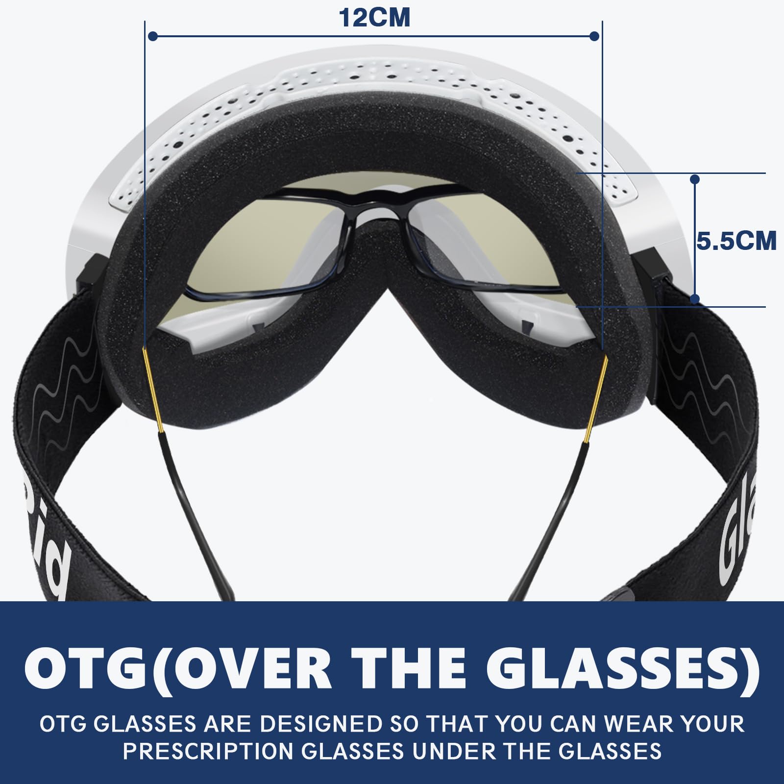 GlaRid side profile highlighting OTG fit and room for glasses