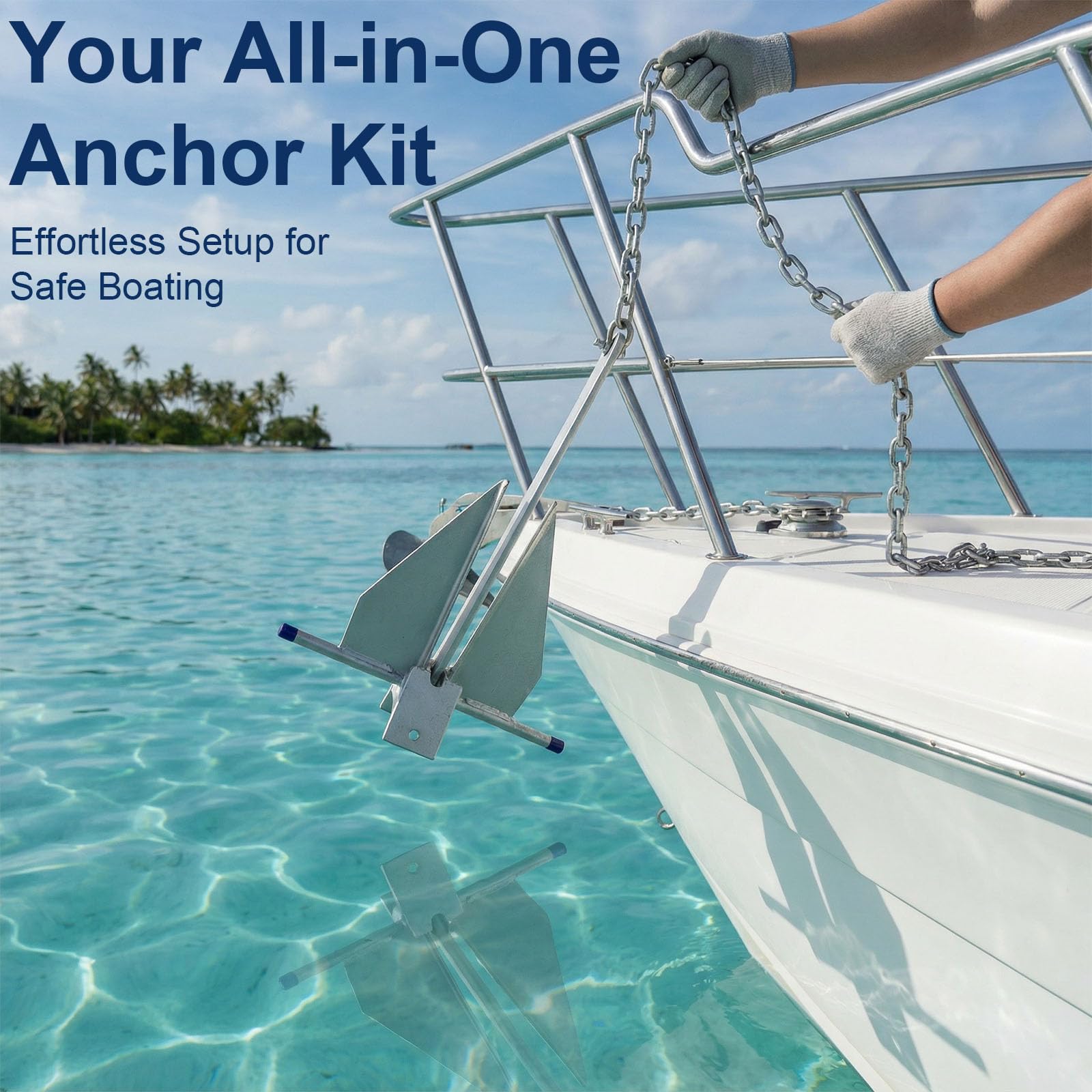 Glazir anchor deployed in water illustrating fast set and stable anchoring performance