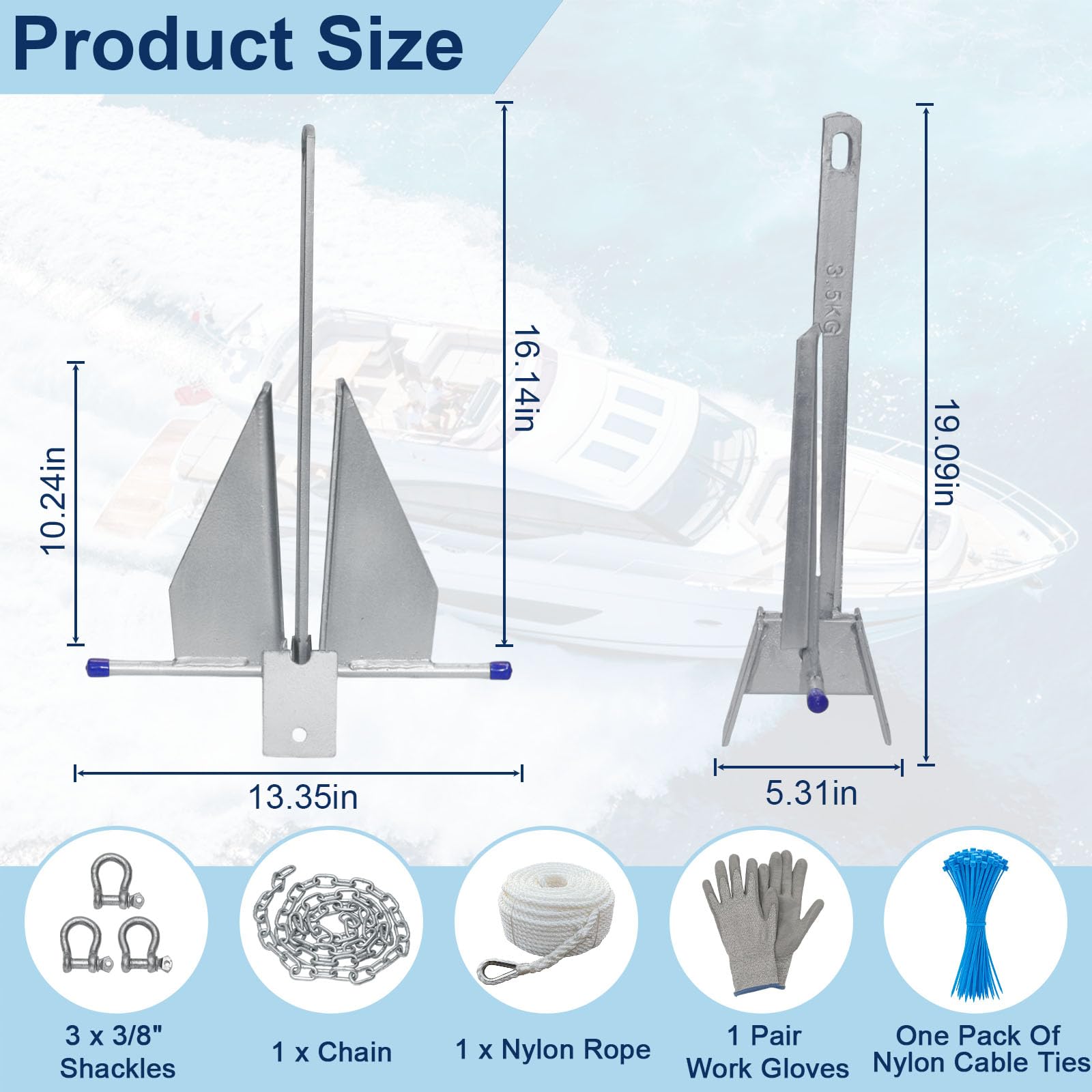 Glazir fluke close-up highlighting sharp flukes for quick penetration and reliable hold