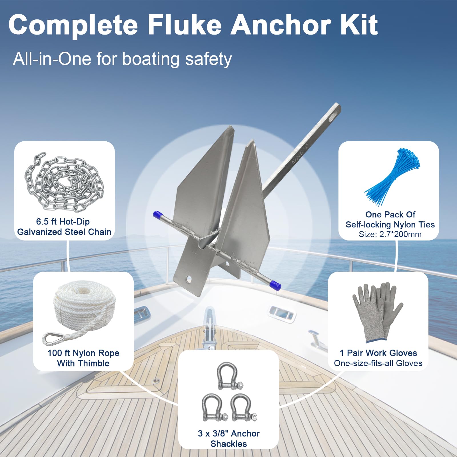 Glazir non-slip gloves detail protecting hands during anchor handling and installation