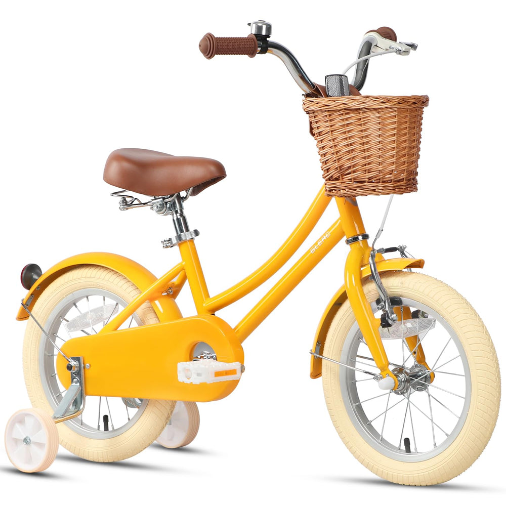 Glerc Little Molly front view showing retro frame and bright yellow finish for visibility