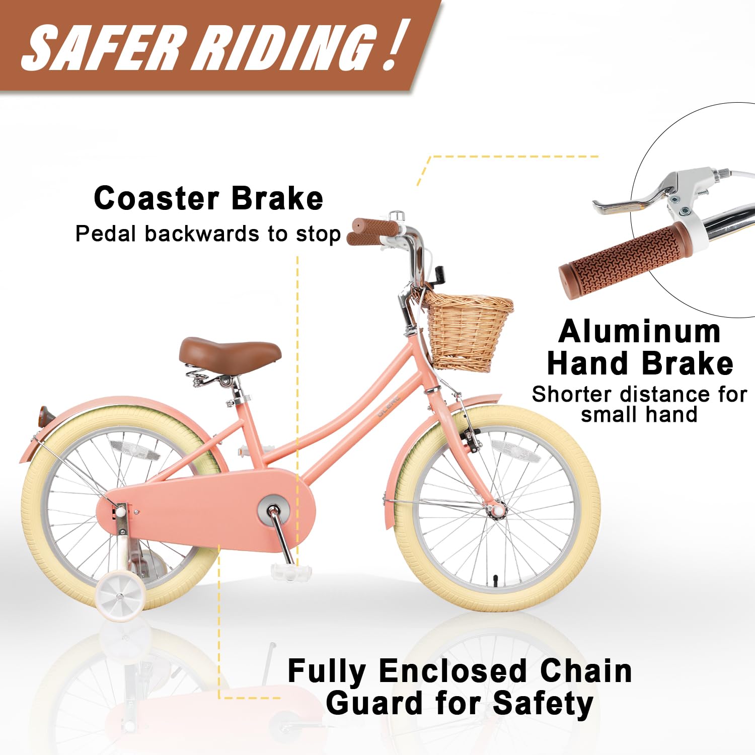 Glerc Little Molly brown faux-leather saddle and grips offering comfortable ride
